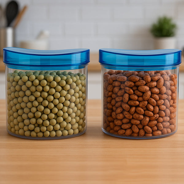 Air Tight & Unbreakable Kitchen Jar Set Food Storage Containers for Dry Fruits, Spices, Snacks, Pulses (2 Pcs Set)