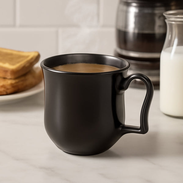 Premium Plastic Coffee / Tea Cups / Mug with Handle (1 Pc / With Color Box / Black)