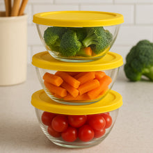 Dazzle Glass Bowl Set Mixing / Storage Bowls with Lids (3 pcs Set)