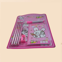 Kids' Stationery Kit: Wooden Pencils, Sharpener, Eraser, Diary (8 Pc Set)