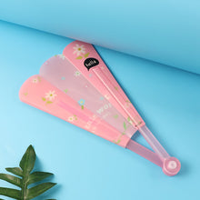 Foldable Hand Fan with Floral Print - (1 Pc)