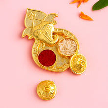Traditional Golden Lord Ganesha Kumkum Dish  (1 Pc)